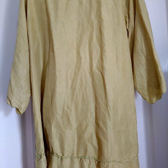 Whispers VTG Carole Dolighan Chartreuse 100% Silk Kimono Jacket S/M - Picture 11 of 14